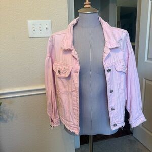 Pink Denim Jacket oversized small